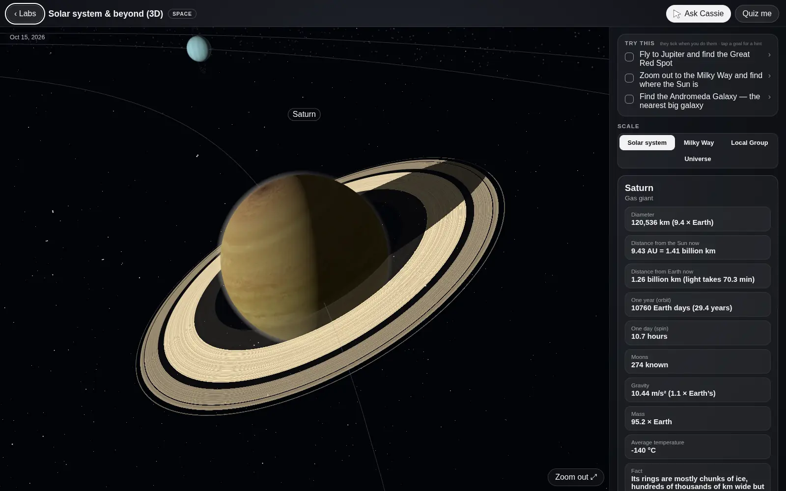 Saturn and its rings